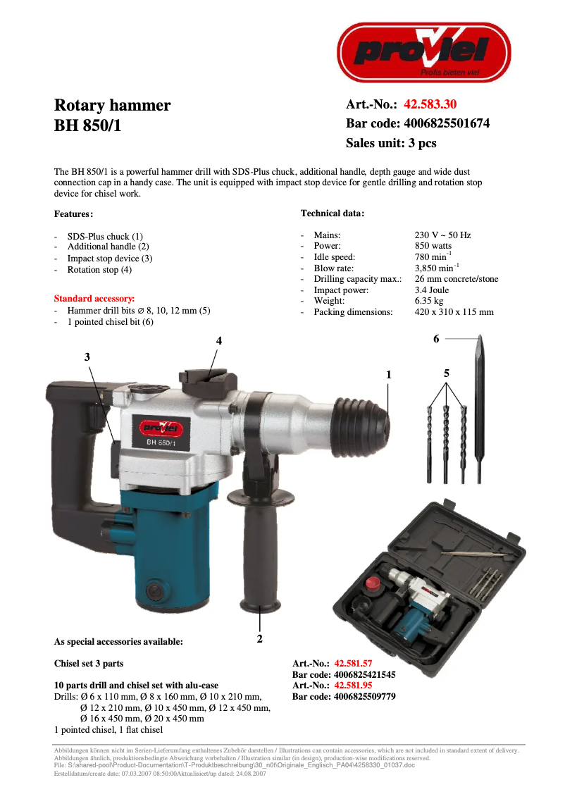 Image de la première page du manuel de l'appareil BH 850/1