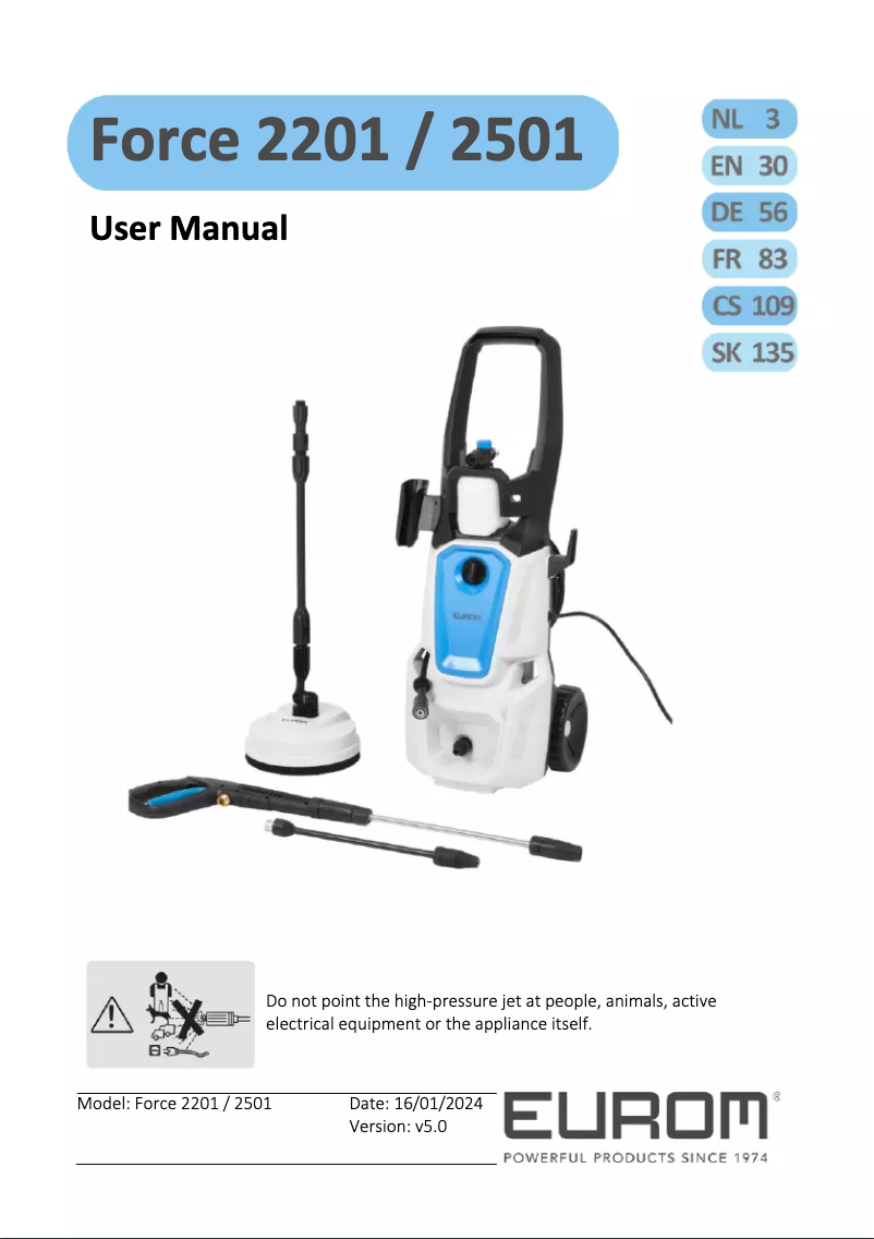 Página 1 del manual Manual de usuario Eurom Force 2501 IND