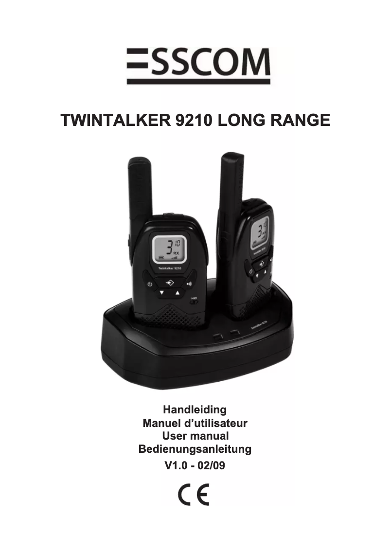 Page n°1 - Manuel utilisateur Esscom TwinTalker 9210