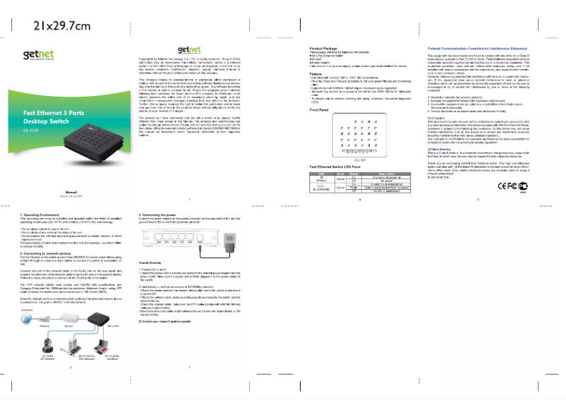 Image de la première page du manuel de l'appareil GS-115P