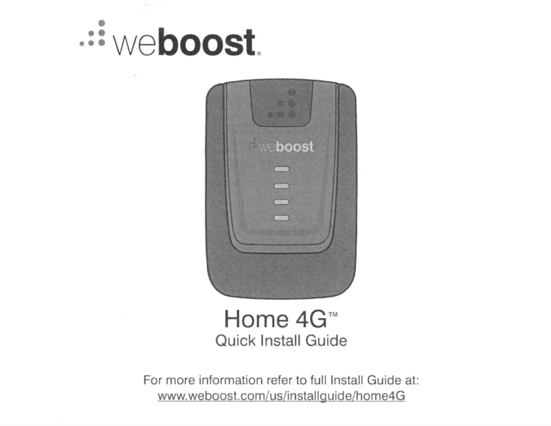 Image de la première page du manuel de l'appareil weBoost Home 4G