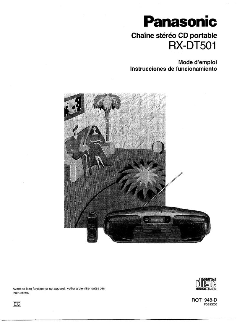 Image de la première page du manuel de l'appareil RX-DT501