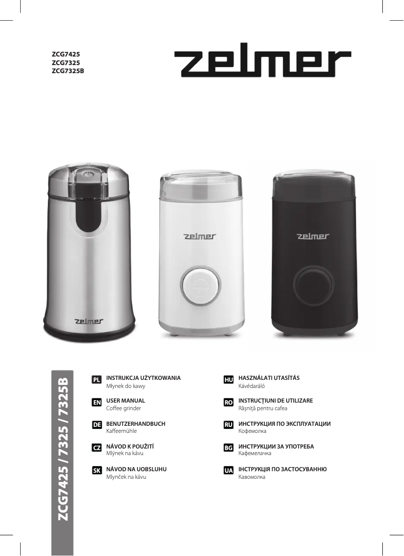 Page 1 de la notice Manuel utilisateur Zelmer ZCG7325
