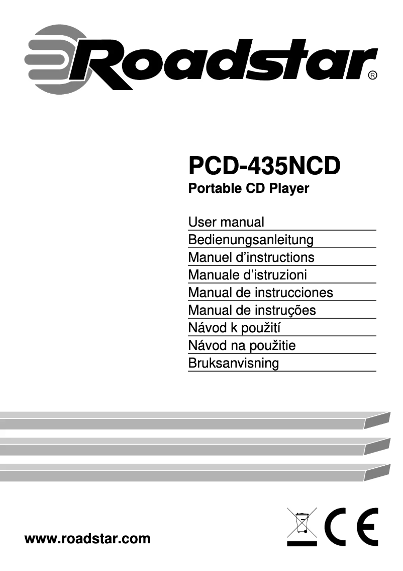 Page 1 de la notice Manuel utilisateur Roadstar PCD-435NCD