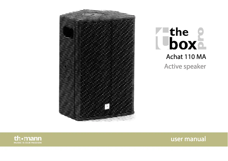 Page 1 de la notice Manuel utilisateur The Box Pro Achat 110 MA