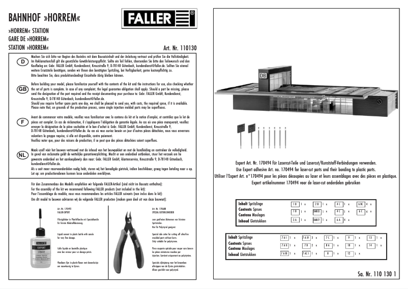 Page n°1 - Manuel utilisateur Faller 110130