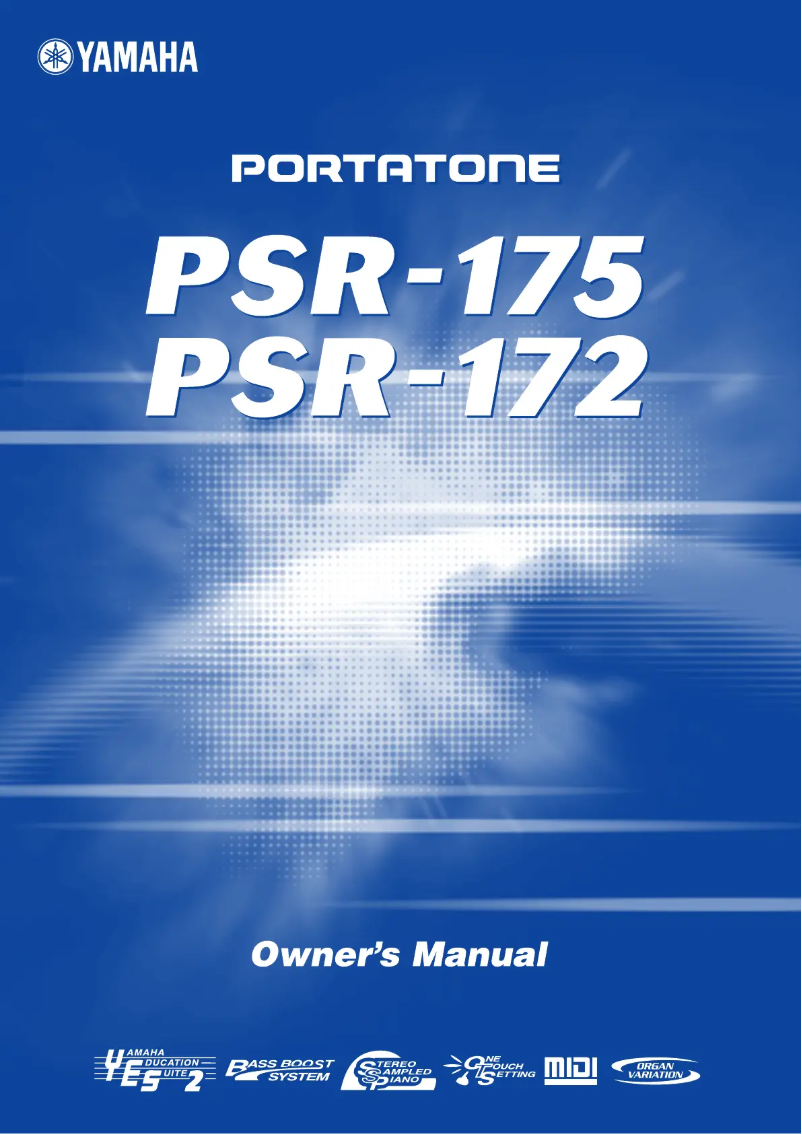 Page n°1 - Manuel utilisateur Yamaha Portatone PSR-175