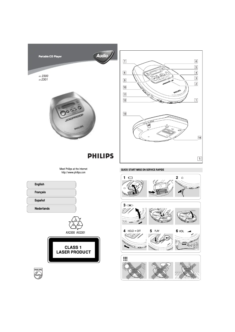 Page 1 de la notice Manuel utilisateur Philips AX2301