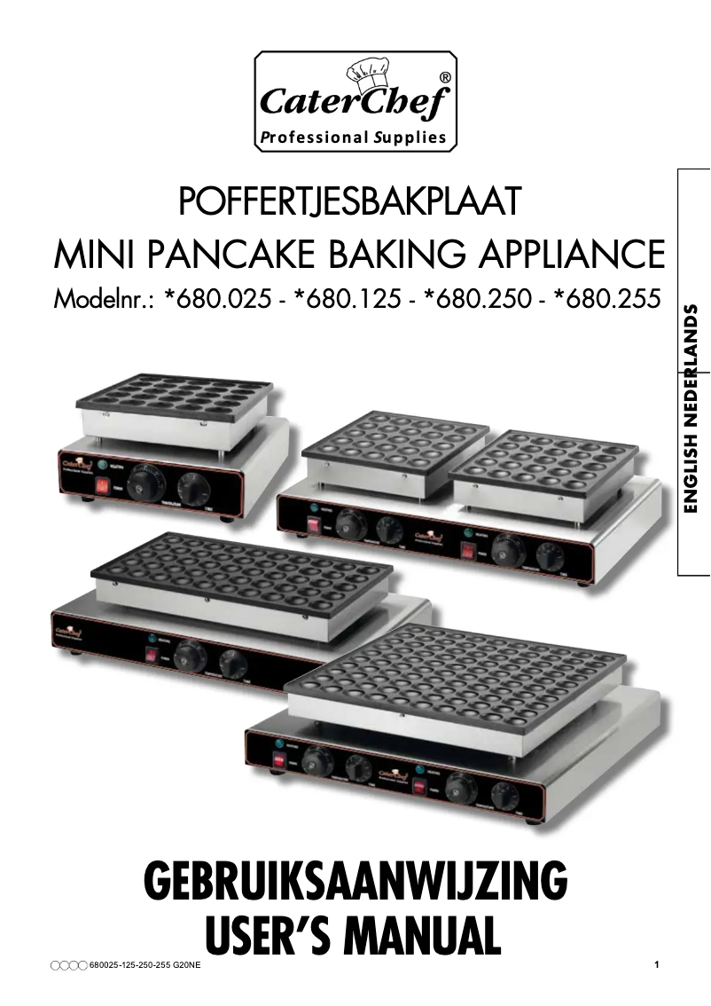 Page 1 de la notice Manuel utilisateur CaterChef 680250