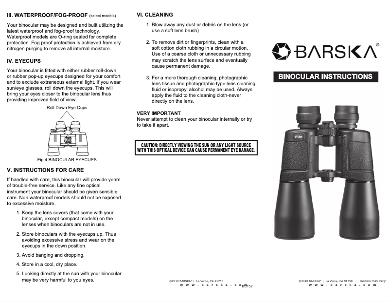 Page 1 de la notice Manuel utilisateur Barska Floatmaster