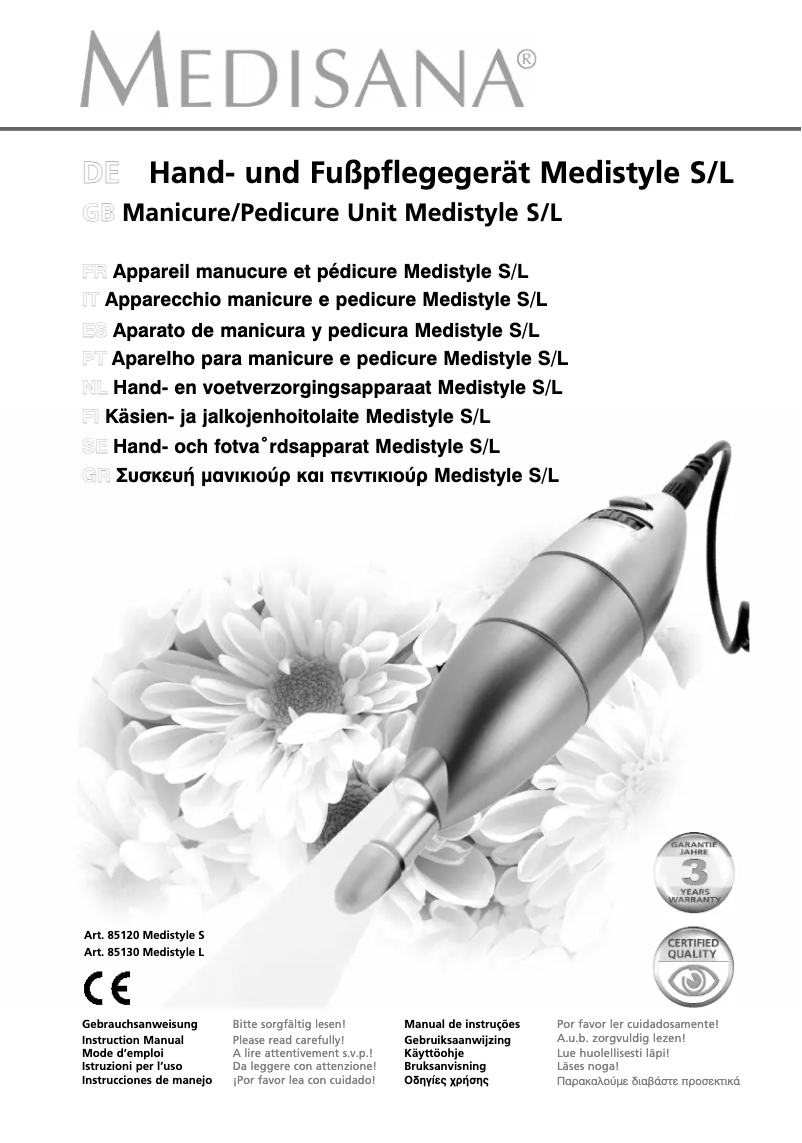 Imagen de la primera página del manual del dispositivo Medistyle S