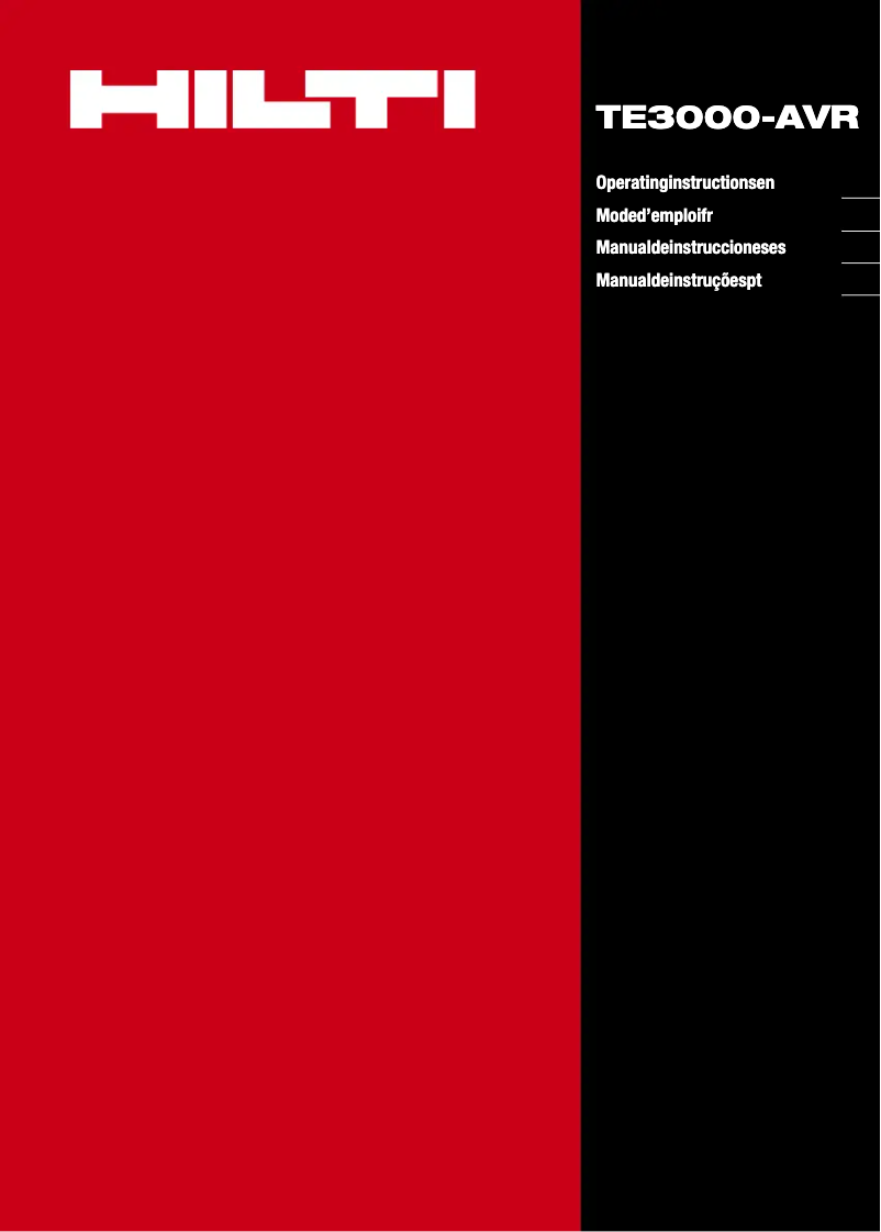 Page 1 de la notice Manuel d'utilisation et d'entretien Hilti TE 3000 AVR