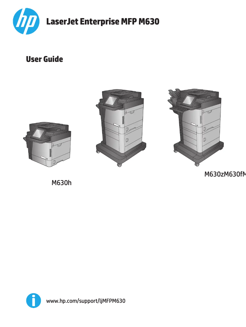Imagen de la primera página del manual del dispositivo LaserJet M630zm