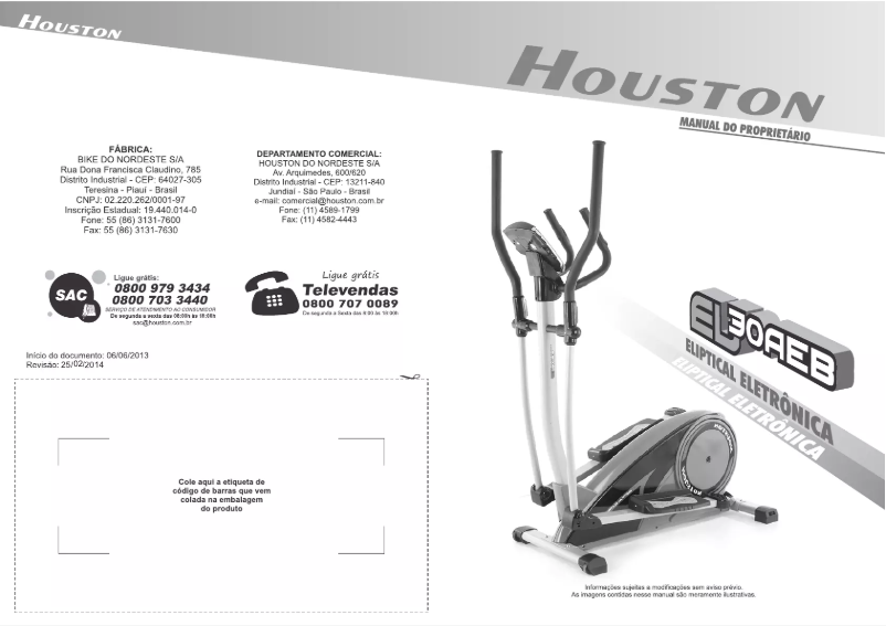 Page 1 de la notice Manuel utilisateur Houston Fitness EL30AEB