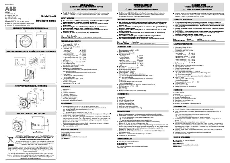 Page 1 de la notice Manuel utilisateur ABB AD1-R-15m-72