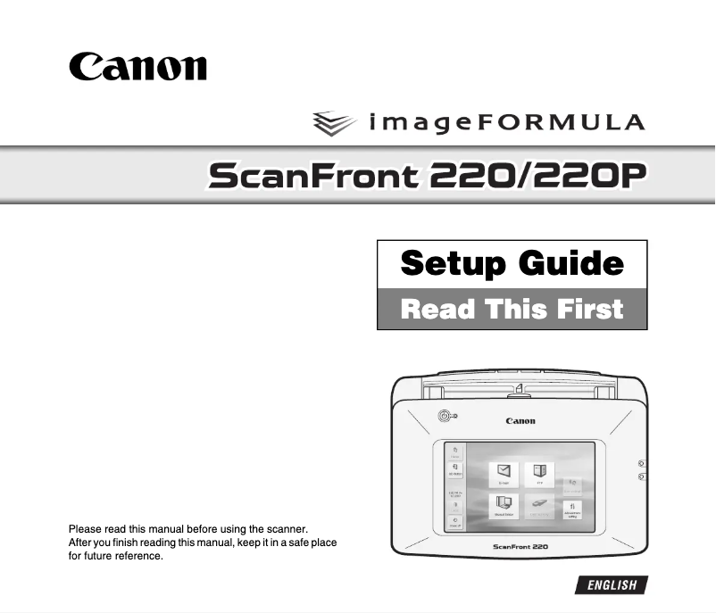 Page 1 de la notice Manuel utilisateur Canon ScanFront 220P