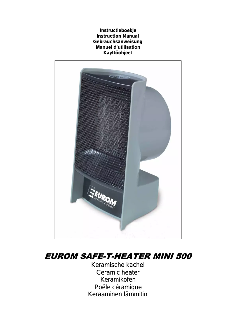 Página 1 del manual Manual de usuario Eurom Safe-t-Heater Mini 500