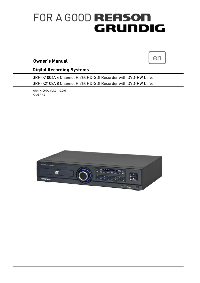 Page 1 de la notice Manuel utilisateur Grundig GRH-K1004A