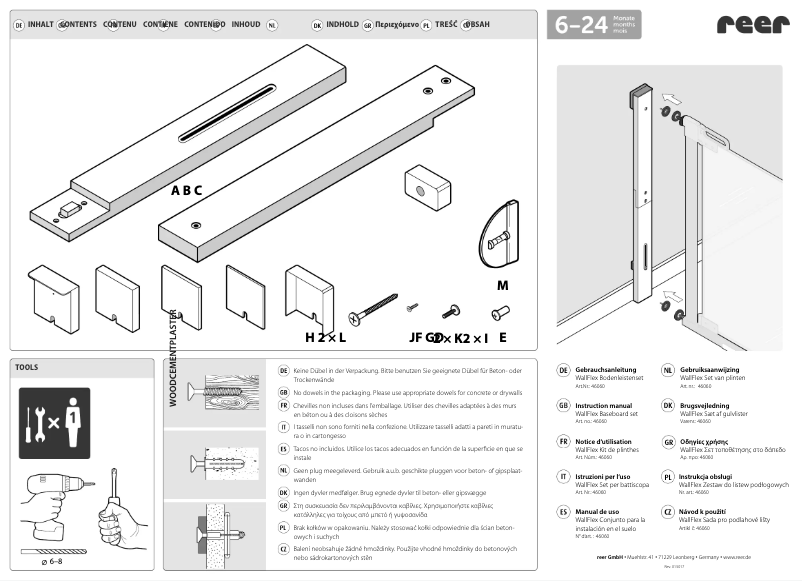 Page 1 de la notice Manuel utilisateur Reer WallFlex 46060