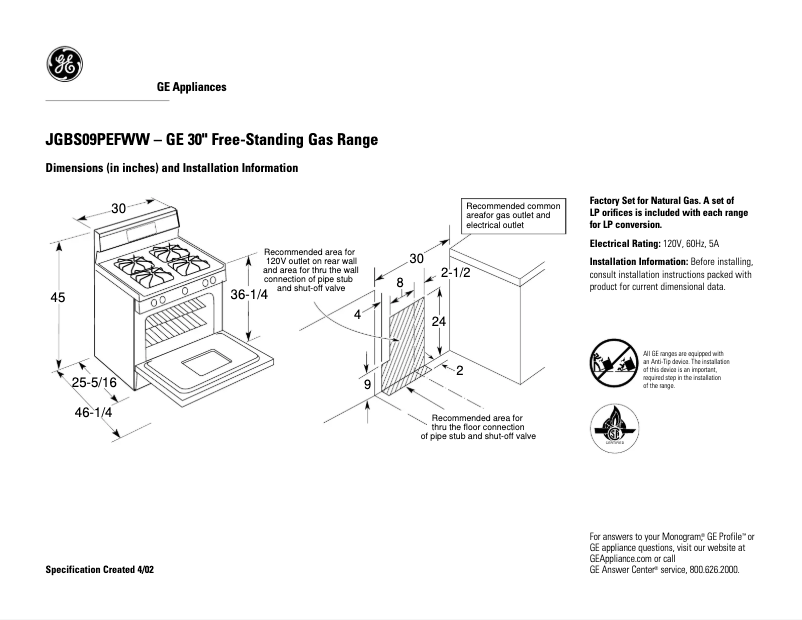 Image de la première page du manuel de l'appareil JGBS09PEFWW