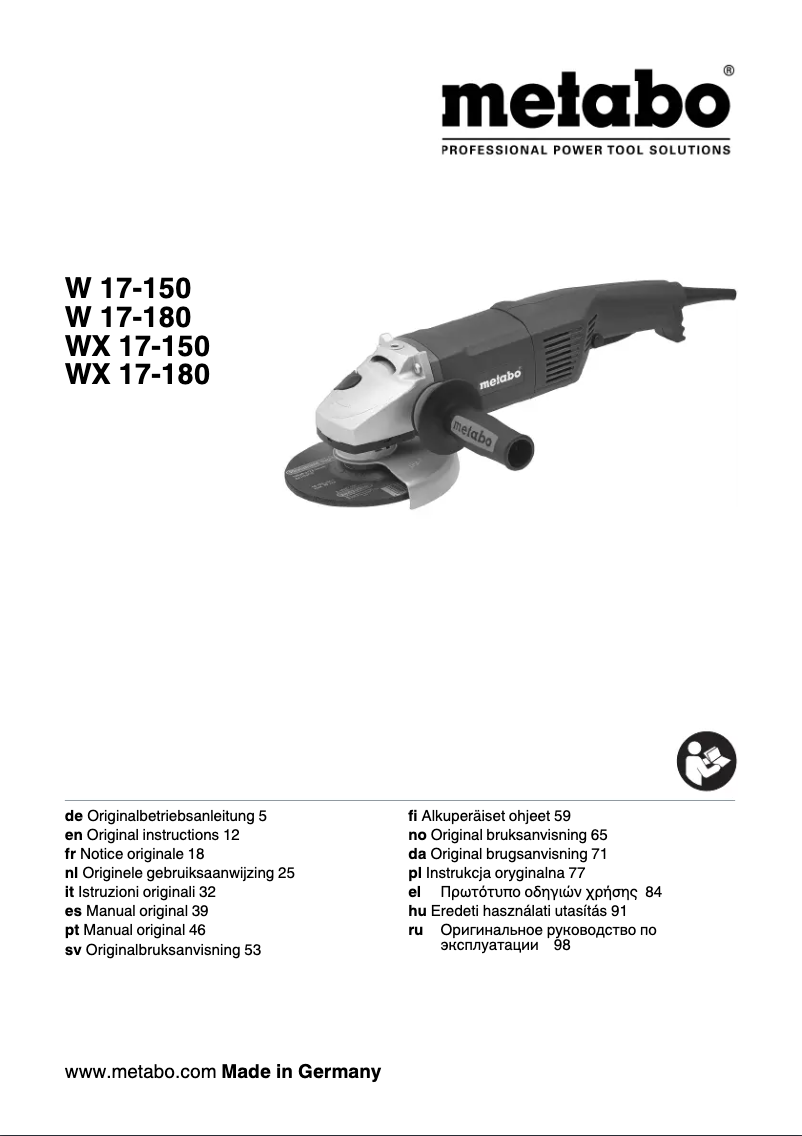 Image de la première page du manuel de l'appareil W 17-180
