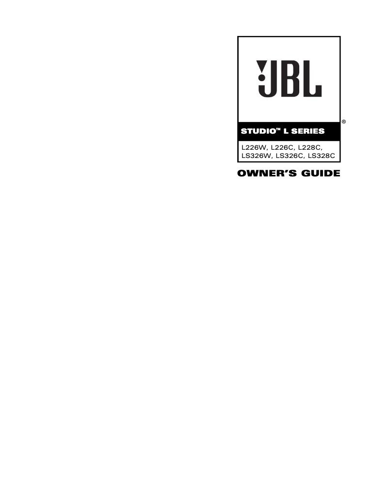 Page 1 de la notice Manuel utilisateur JBL Studio LS328C