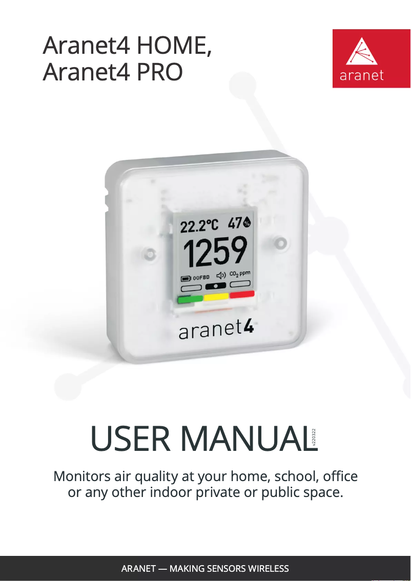 Page 1 de la notice Manuel utilisateur Aranet 4 Home