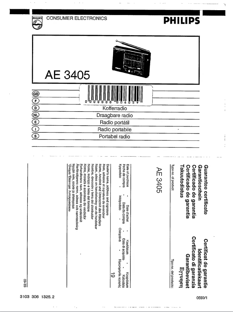 Image de la première page du manuel de l'appareil AE3405