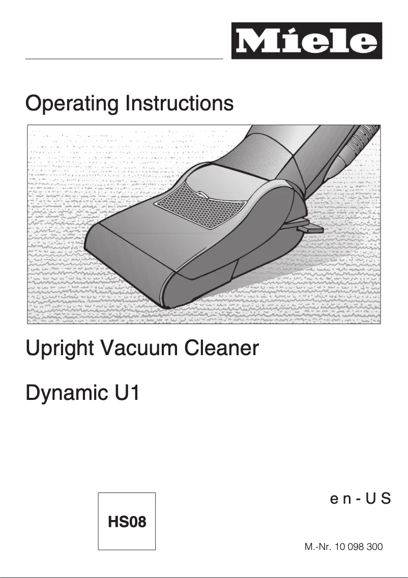 Page n°1 - Manuel utilisateur Miele Dynamic U1
