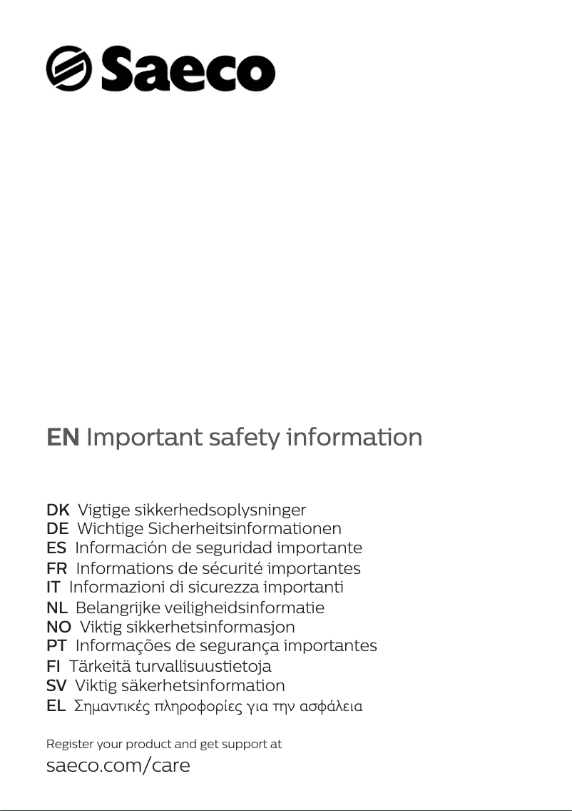 Página 1 del manual Manual de usuario Philips Saeco PicoBaristo HD8926