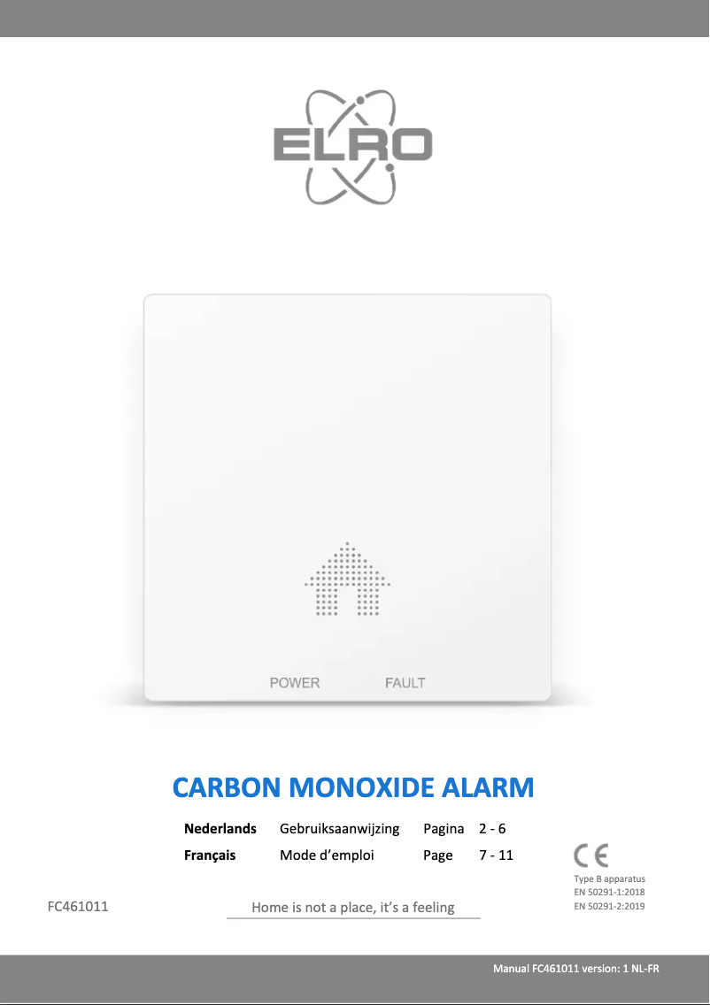 Page 1 de la notice Manuel utilisateur Elro FC461011