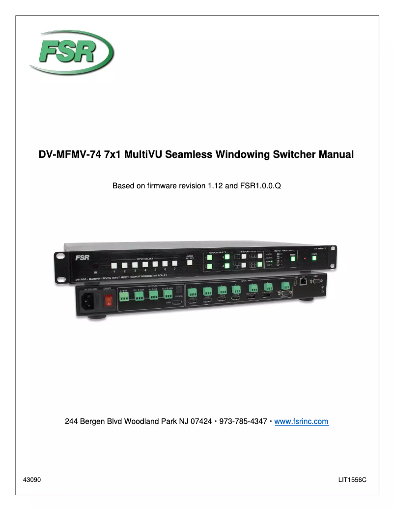 Page n°1 - Manuel utilisateur FSR DV-MFMV-74