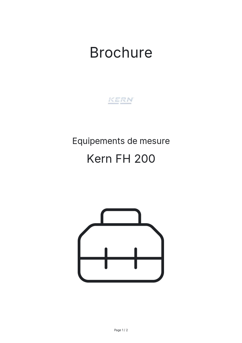 Page n°1 - Brochure Kern FH 200