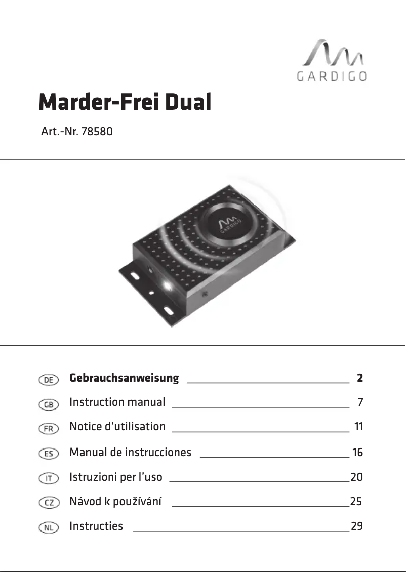 Página 1 del manual Manual de usuario Gardigo 78580