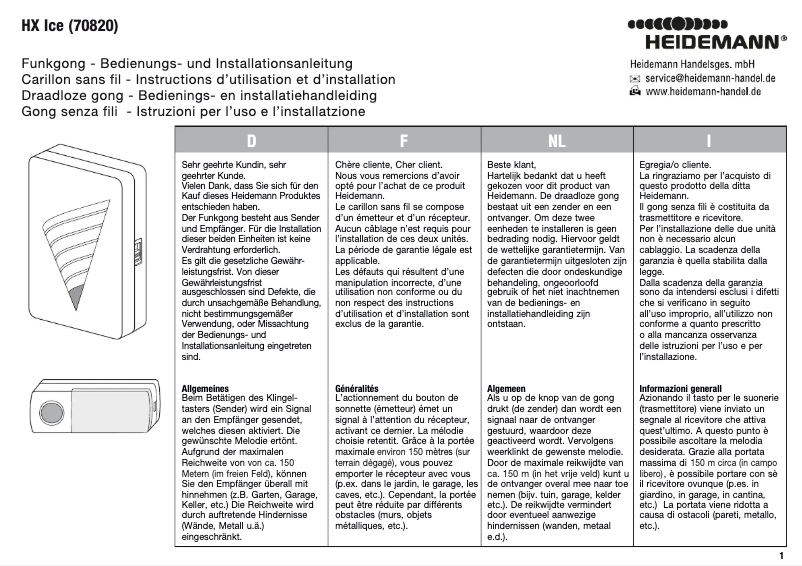 Image de la première page du manuel de l'appareil 70820