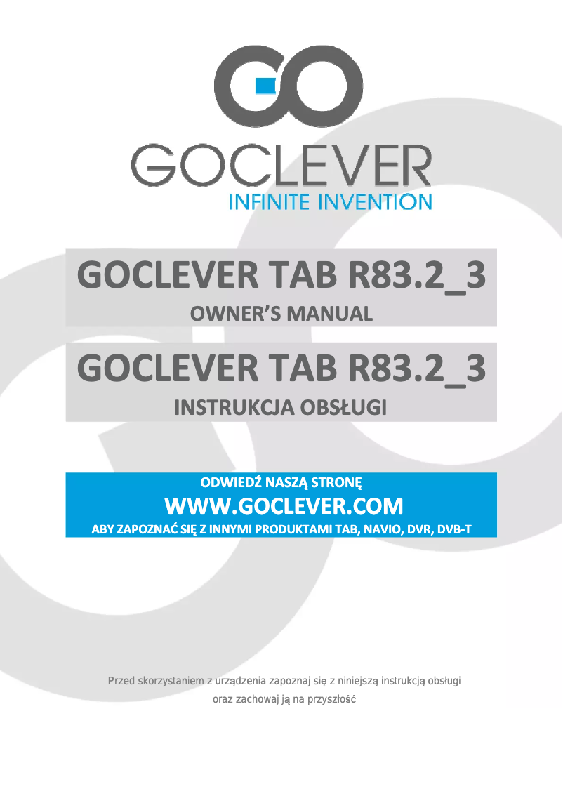 Page 1 de la notice Manuel utilisateur GoClever TAB R83.2