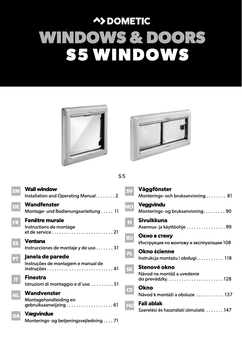 Page 1 de la notice Manuel utilisateur Dometic S5