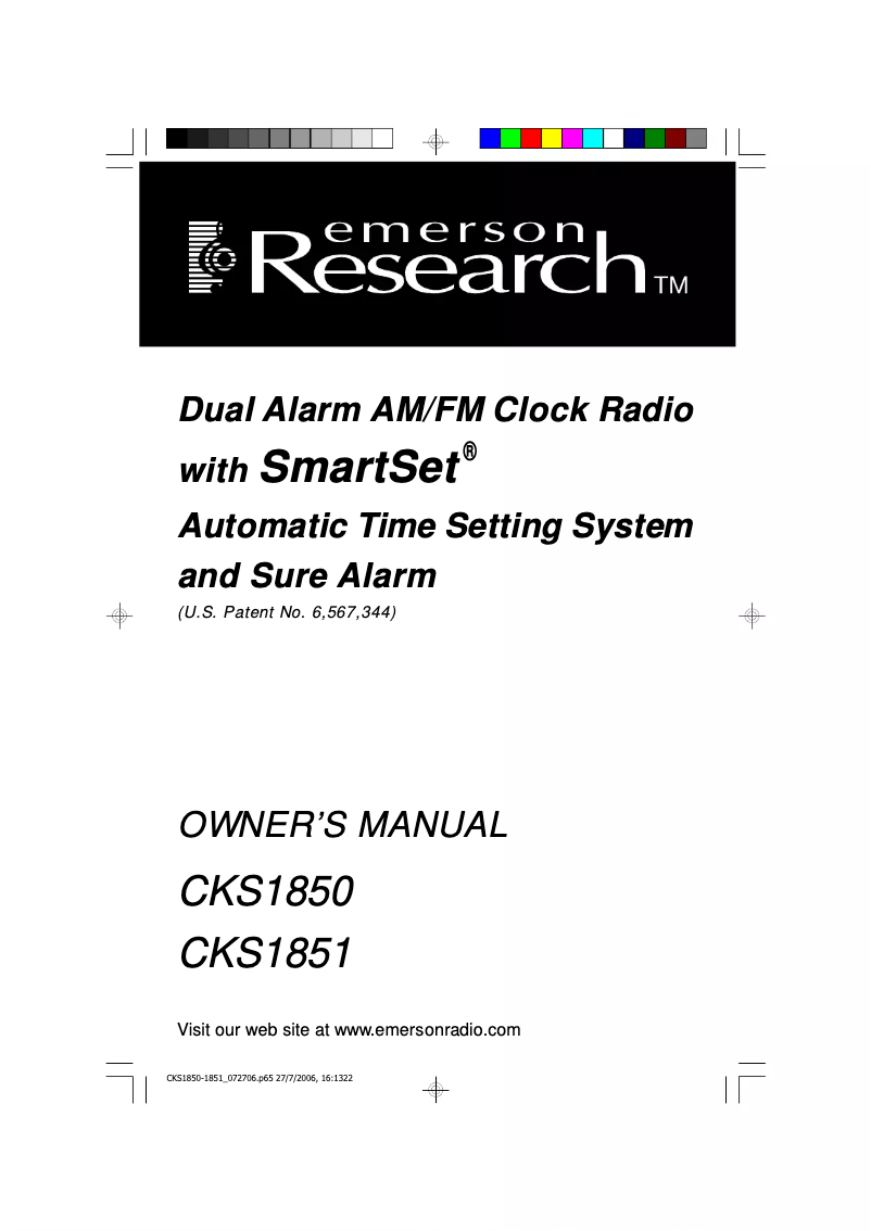 Page 1 de la notice Manuel utilisateur Emerson CKS1850