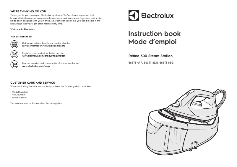 Image de la première page du manuel de l'appareil Refine 600 E6ST1-8EG