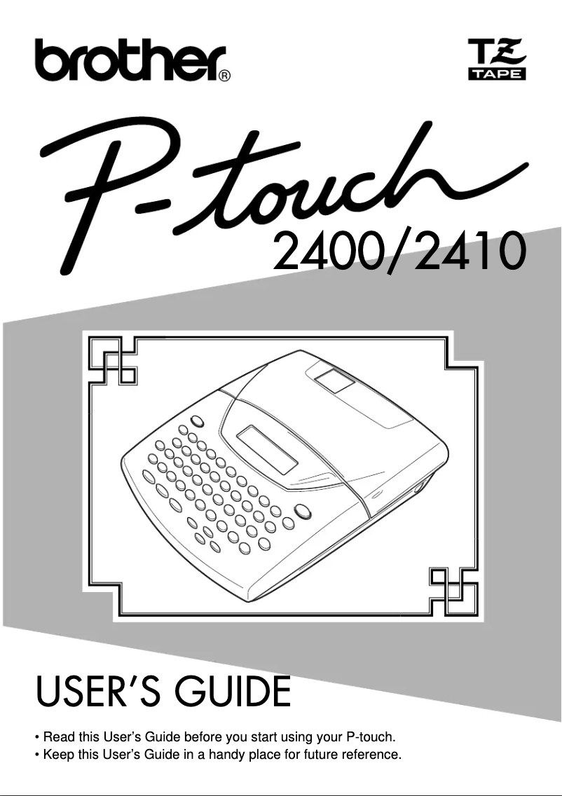 Page n°1 - Manuel utilisateur Brother P-Touch 2400