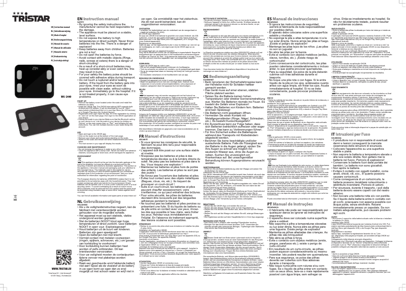 Page n°1 - Manuel utilisateur TriStar WG-2440
