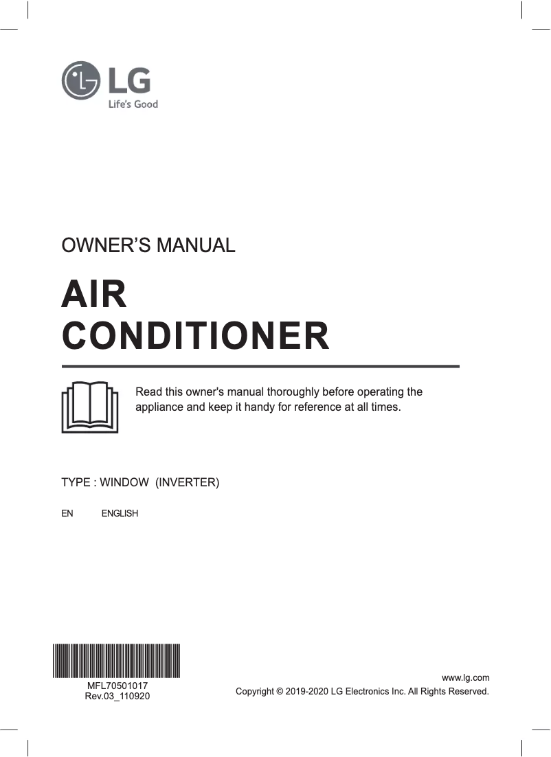 Page 1 de la notice Manuel utilisateur LG JW-Q18WUXA1