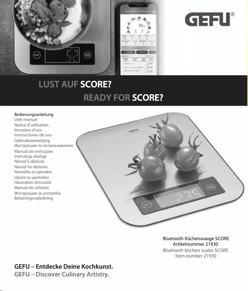 Image de la première page du manuel de l'appareil Score