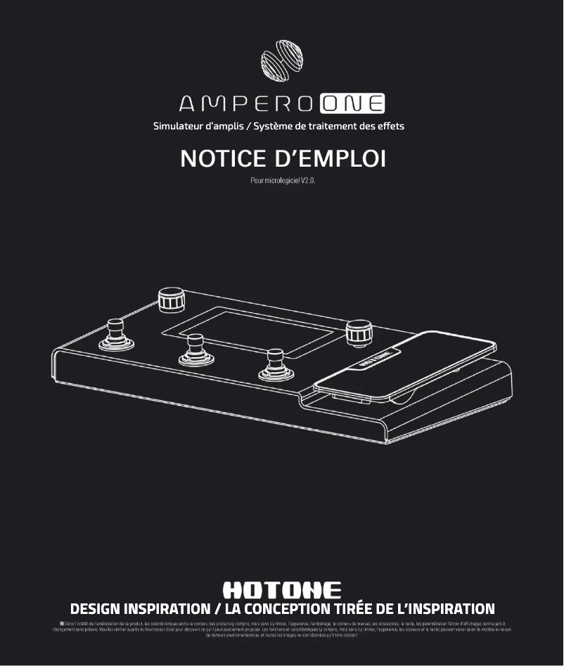 Image de la première page du manuel de l'appareil Ampero One