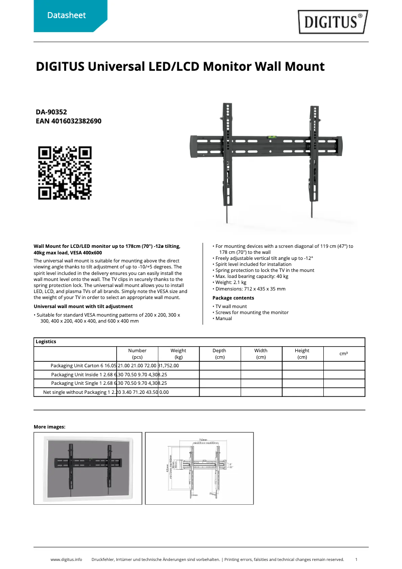 Page n°1 - Fiche technique Digitus DA-90352