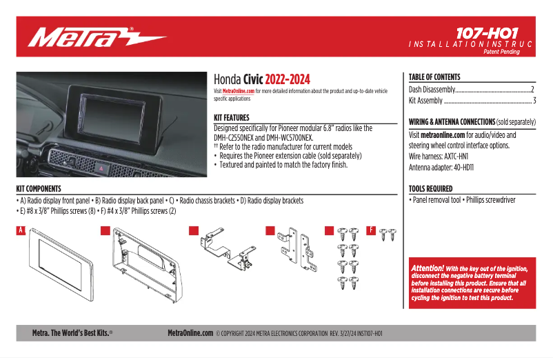 Image de la première page du manuel de l'appareil 107-HO1