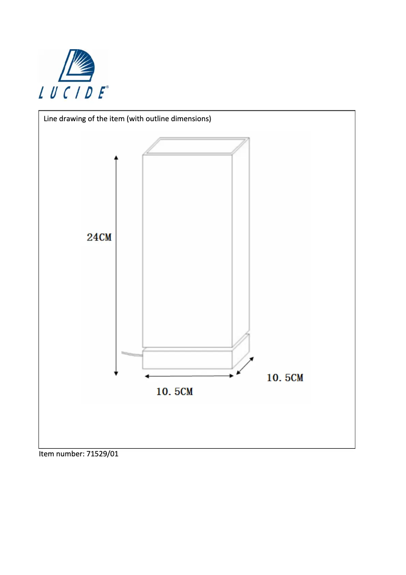 Page 1 de la notice Manuel utilisateur Lucide Colour 71529/01/61