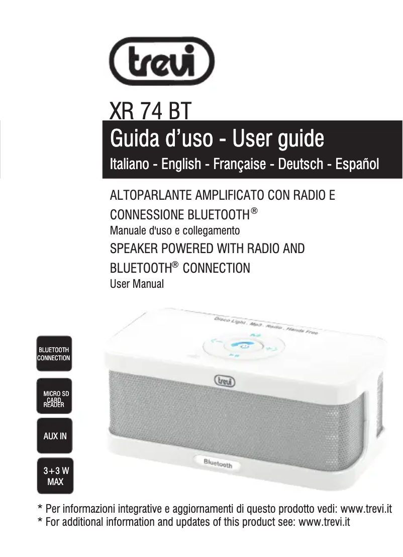Image de la première page du manuel de l'appareil XR 74 BT