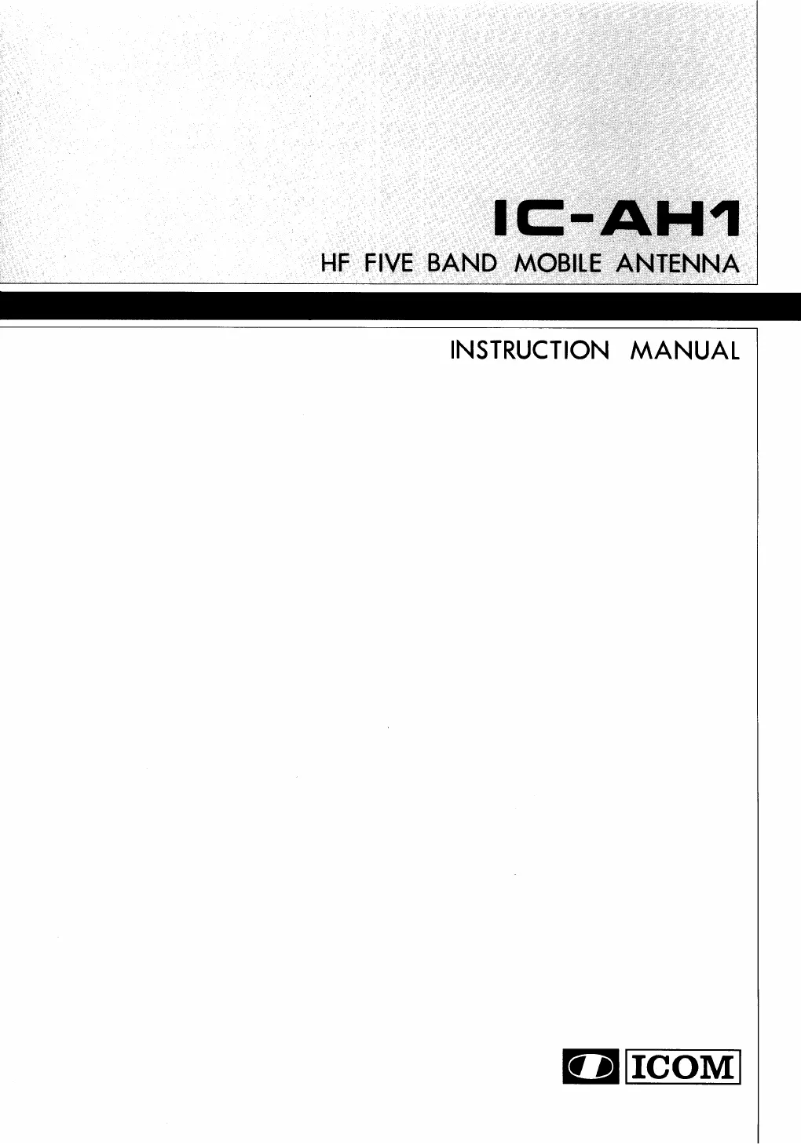 Page n°1 - Manuel utilisateur ICOM IC-AH1