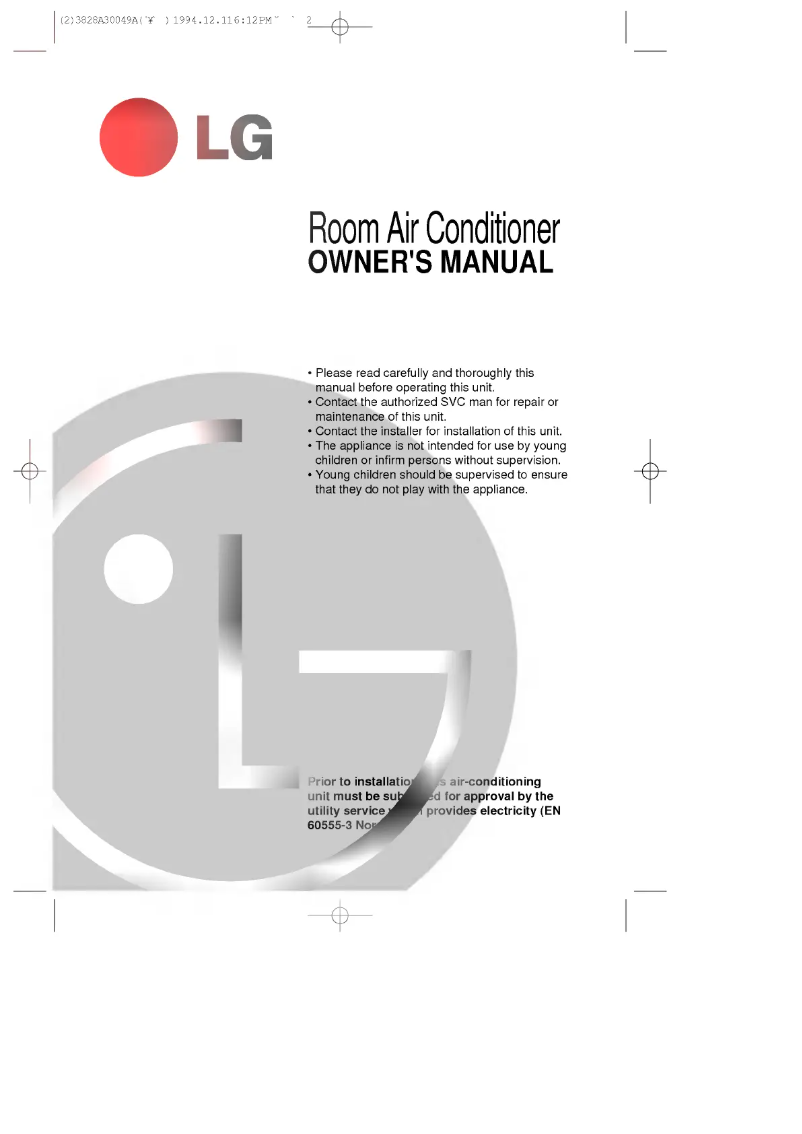 Page 1 de la notice Manuel utilisateur LG LS-K1861HL